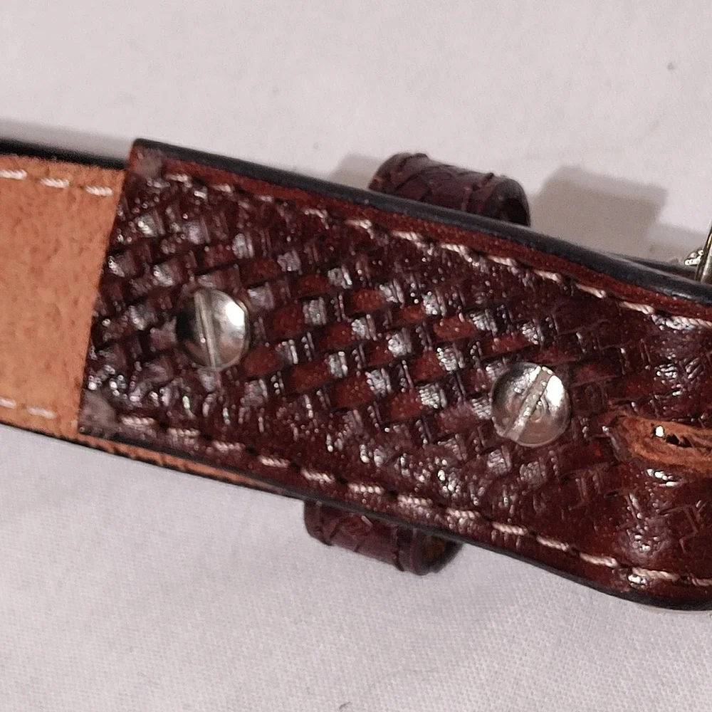 N/A basketweave leather